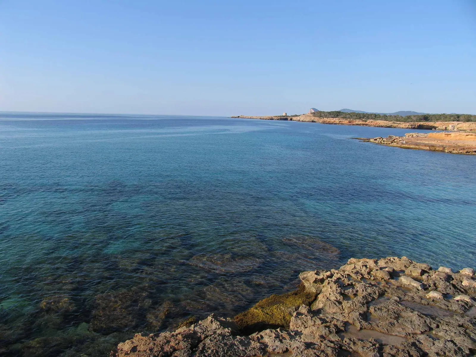 Clear Mediterranean sea along the rocks